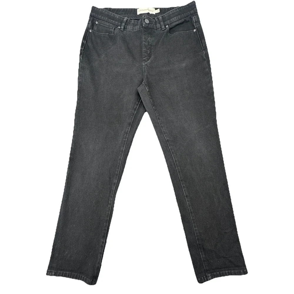 Soft Surroundings‎ Stretch Jeans Women's Size L Pull On Jeggings Denim Black